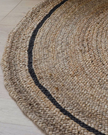 Organic Jute Round Rug | Natural & Heritage Black Zebra Home 