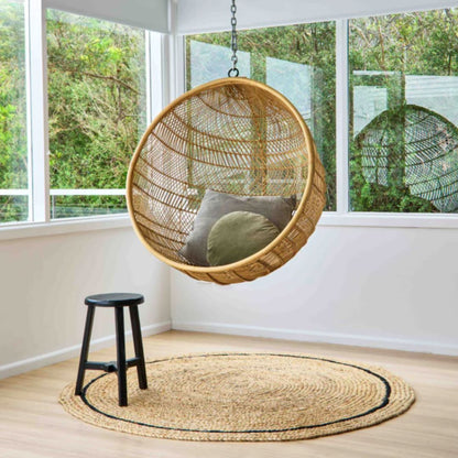 Organic Jute Round Rug | Natural & Heritage Black Zebra Home 