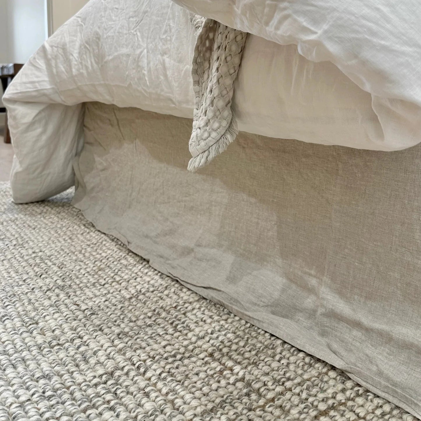 Organic Jute & Wool Rugs & Runners Grey White 