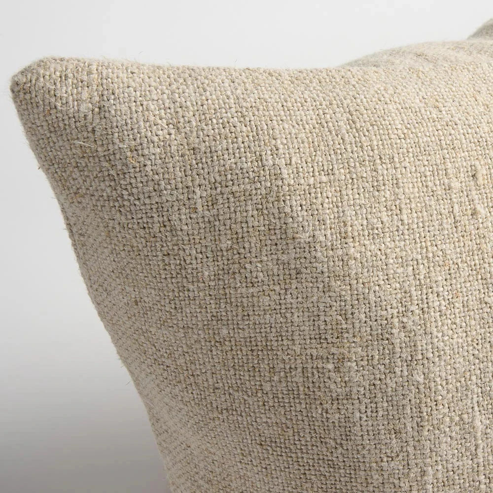 Orion Linen Cushion - Natural/Chocolate with Feather Insert | Square & Lumbar Sun Republic 