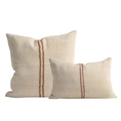 Orion Linen Cushion - Natural/Chocolate with Feather Insert | Square & Lumbar Sun Republic 