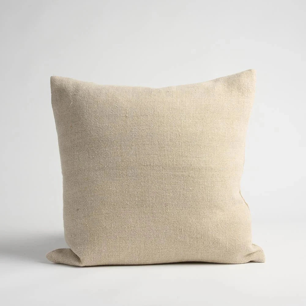 Orion Linen Cushion - Natural/Chocolate with Feather Insert | Square & Lumbar Sun Republic 