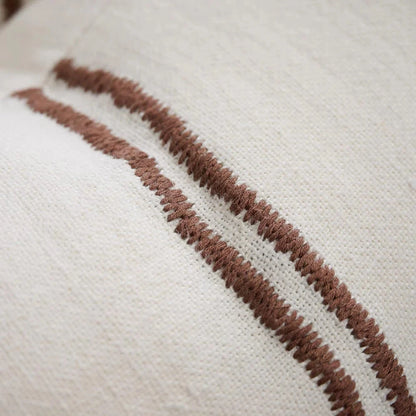 Orion Linen Cushion - Off White/Chocolate | With Feather Insert Sun Republic 