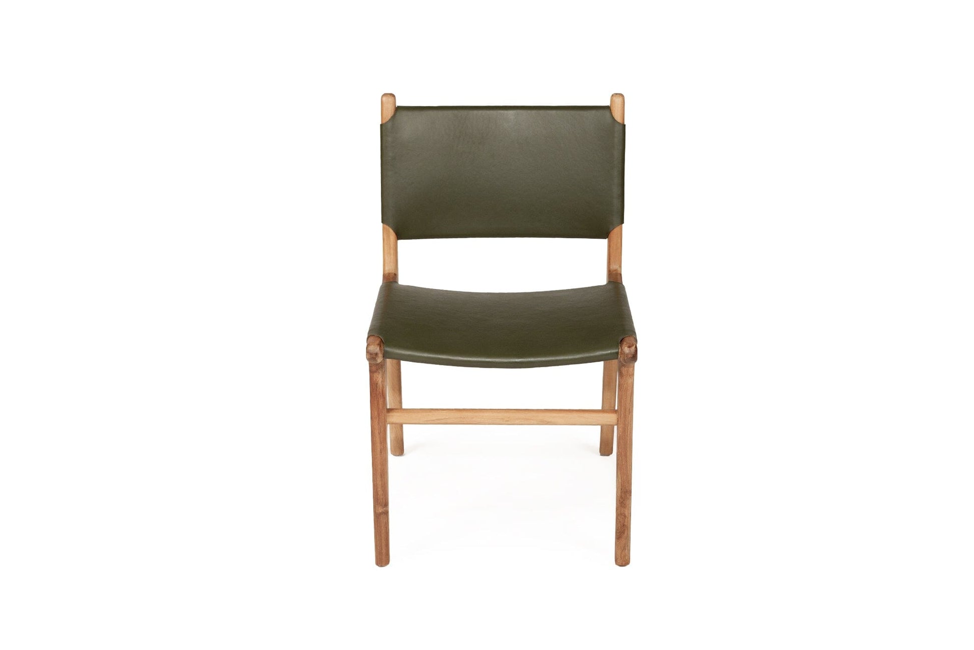 Otis Dining Chair Leather & Teak - Olive Sun Republic 