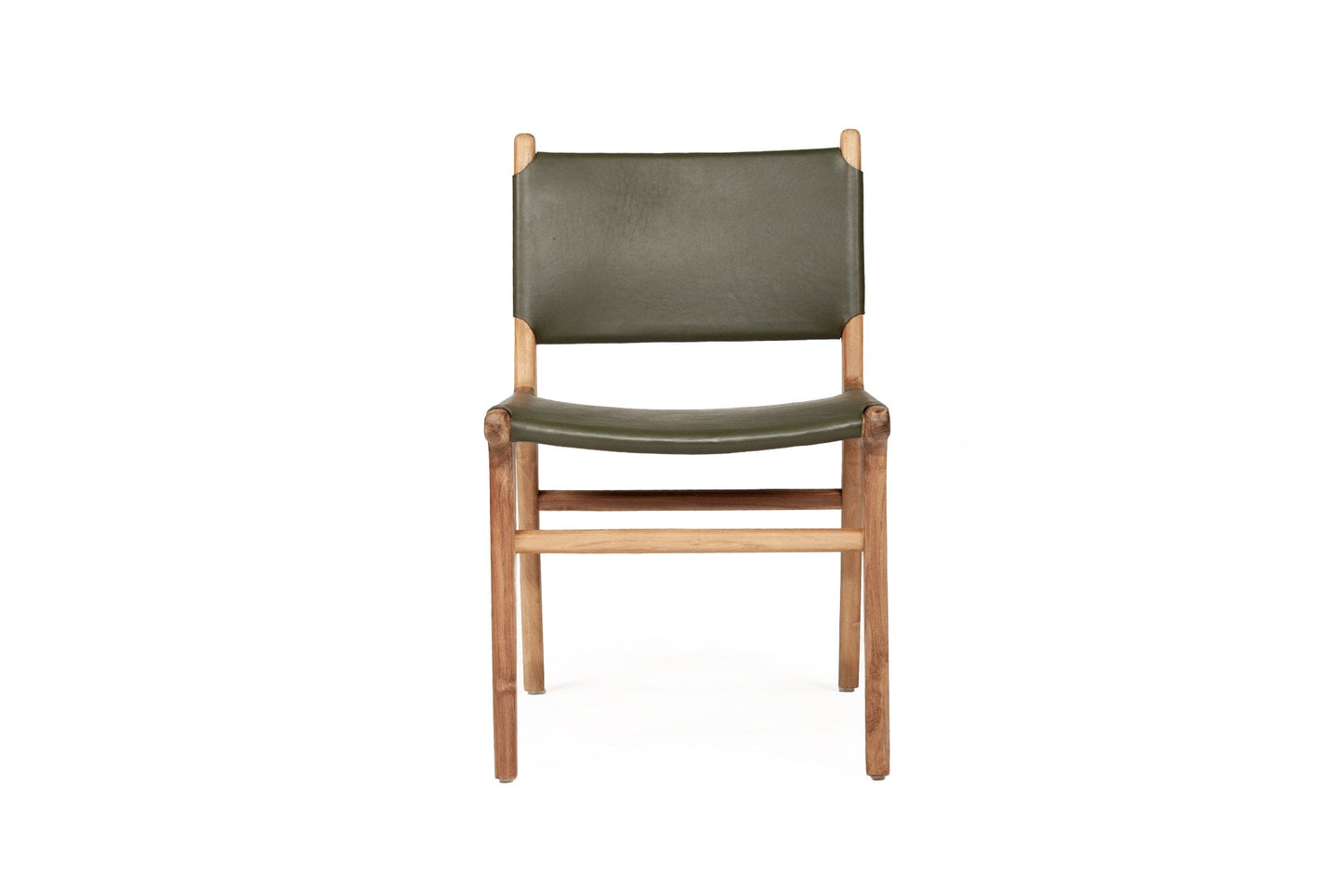 Otis Dining Chair Leather & Teak - Olive Sun Republic 