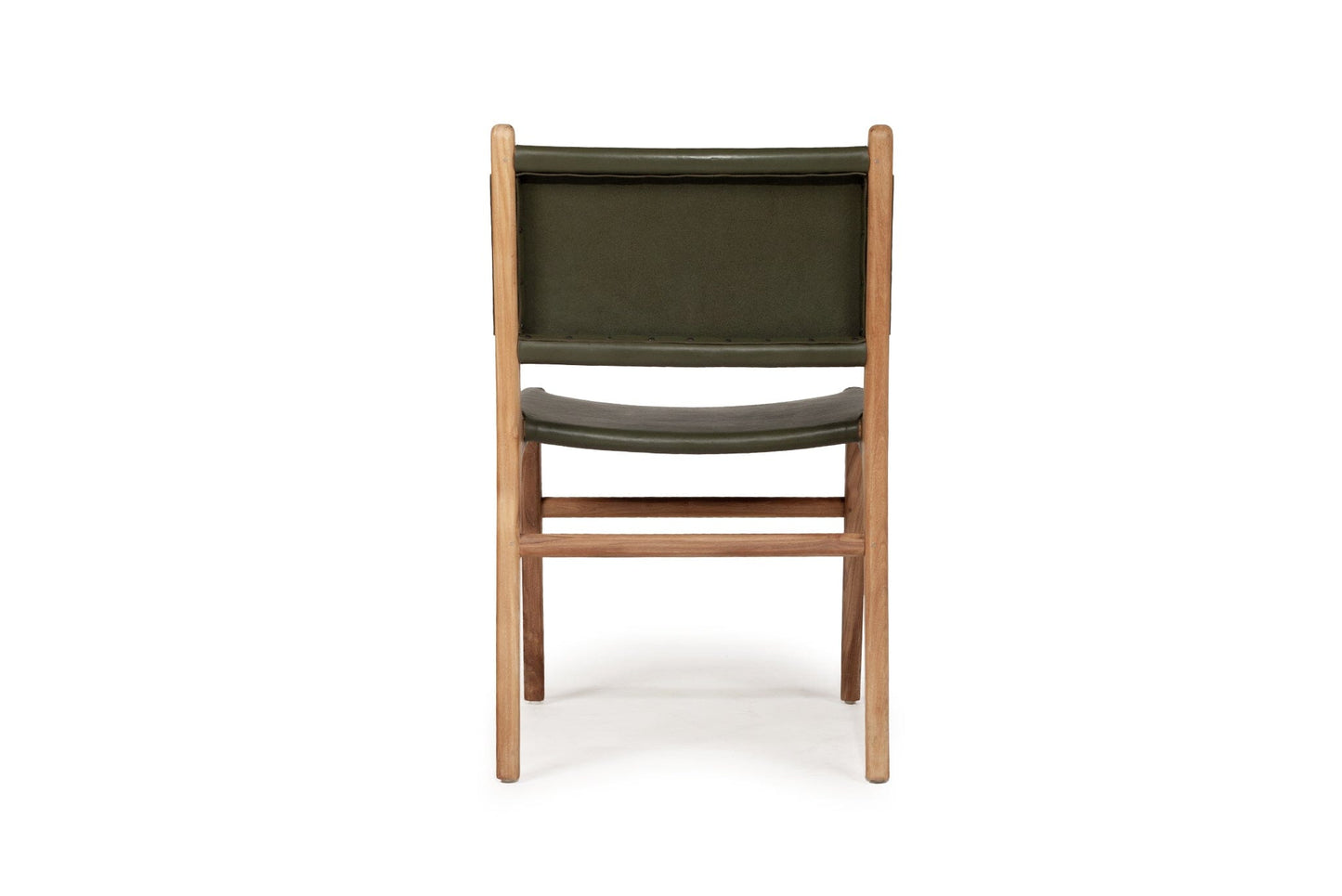 Otis Dining Chair Leather & Teak - Olive Sun Republic 