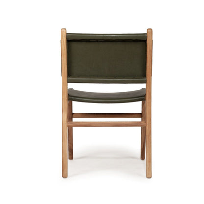 Otis Dining Chair Leather & Teak - Olive Sun Republic 