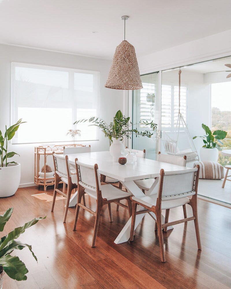 Otis Dining Chair Leather & Teak - White Sun Republic 