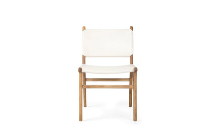 Otis Dining Chair Leather & Teak - White Sun Republic 