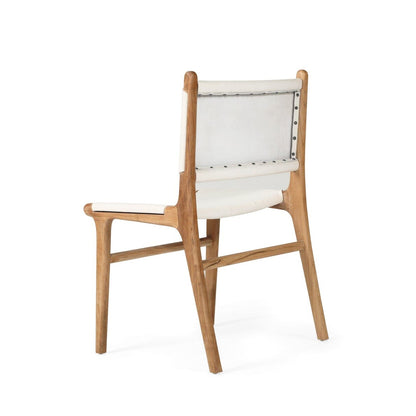 Otis Dining Chair Leather & Teak - White Sun Republic 