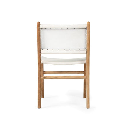 Otis Dining Chair Leather & Teak - White Sun Republic 