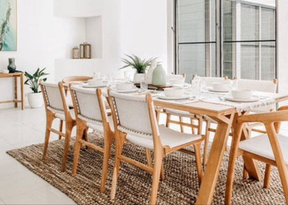 Otis Dining Chair Leather & Teak - White Sun Republic 