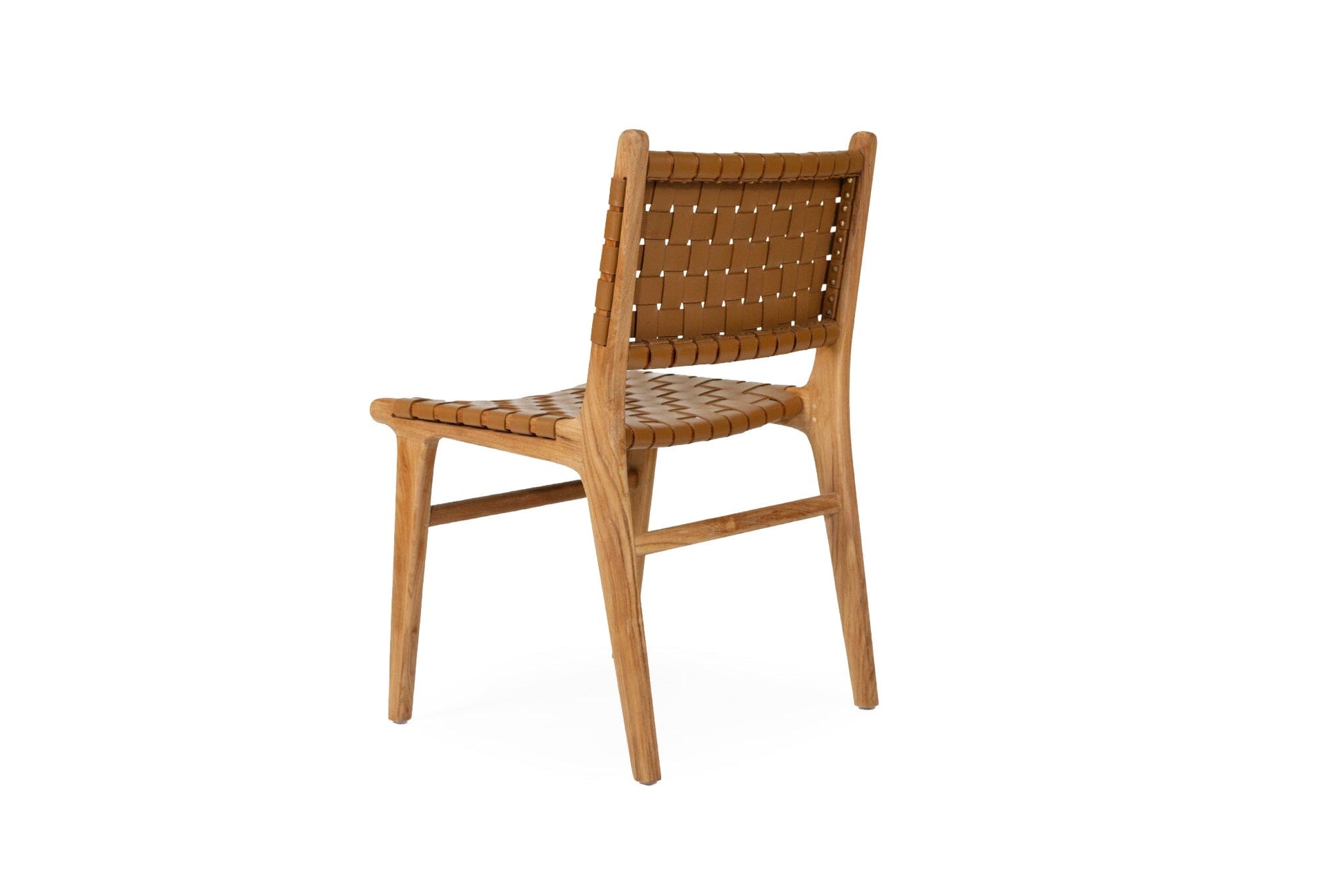 Otis Dining Chair Woven Leather & Teak - Tan Sun Republic 
