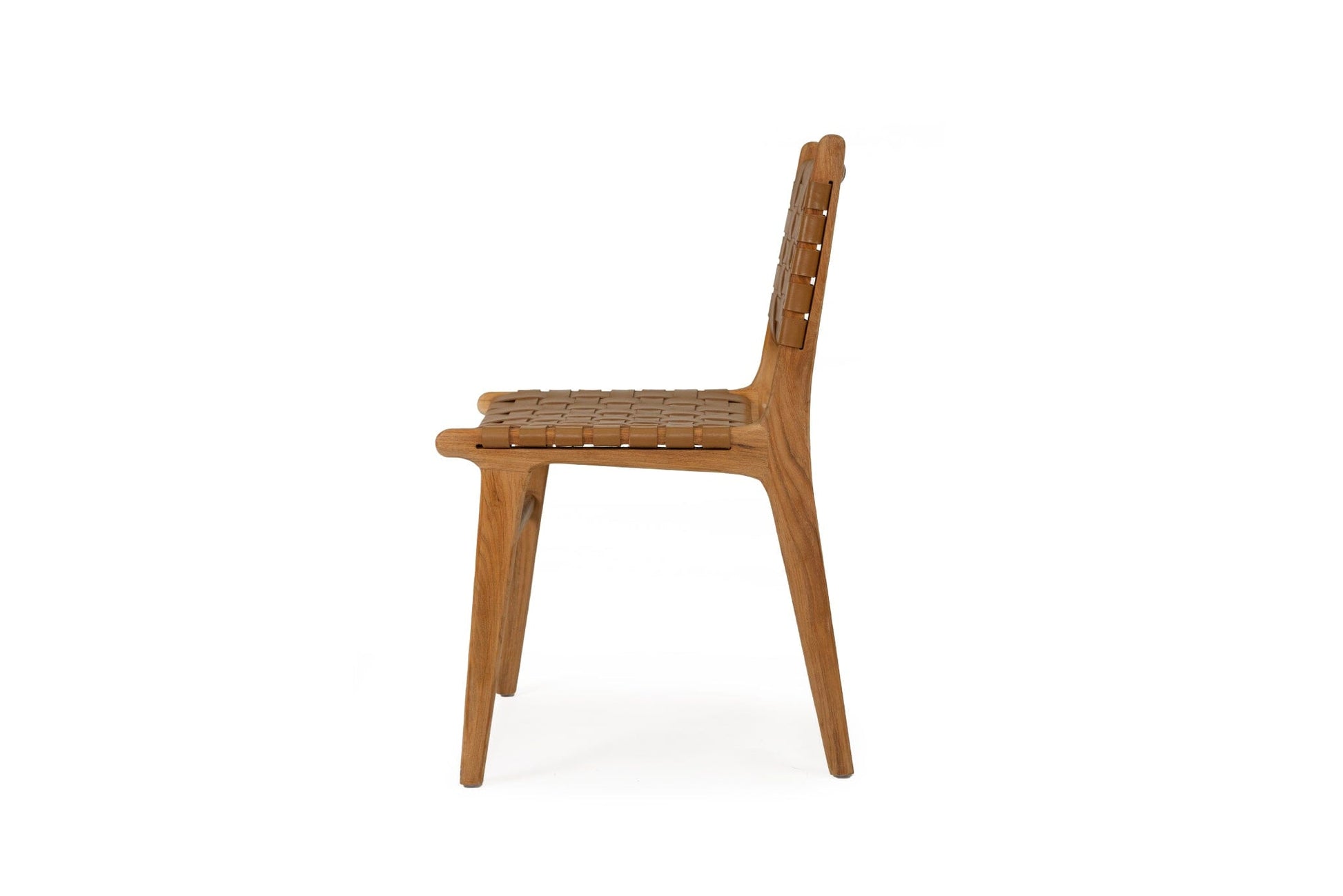 Otis Dining Chair Woven Leather & Teak - Tan Sun Republic 