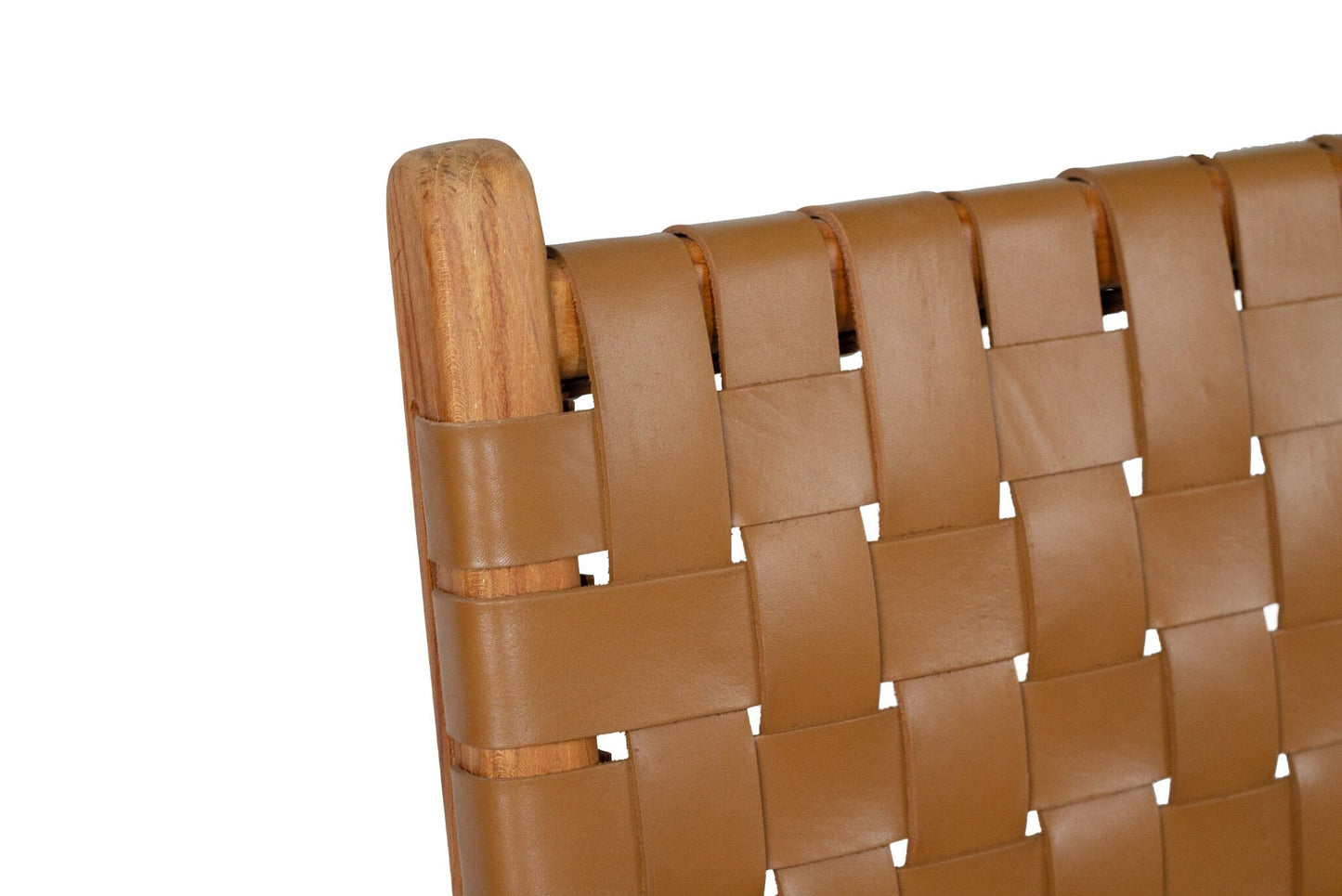 Otis Dining Chair Woven Leather & Teak - Tan Sun Republic 