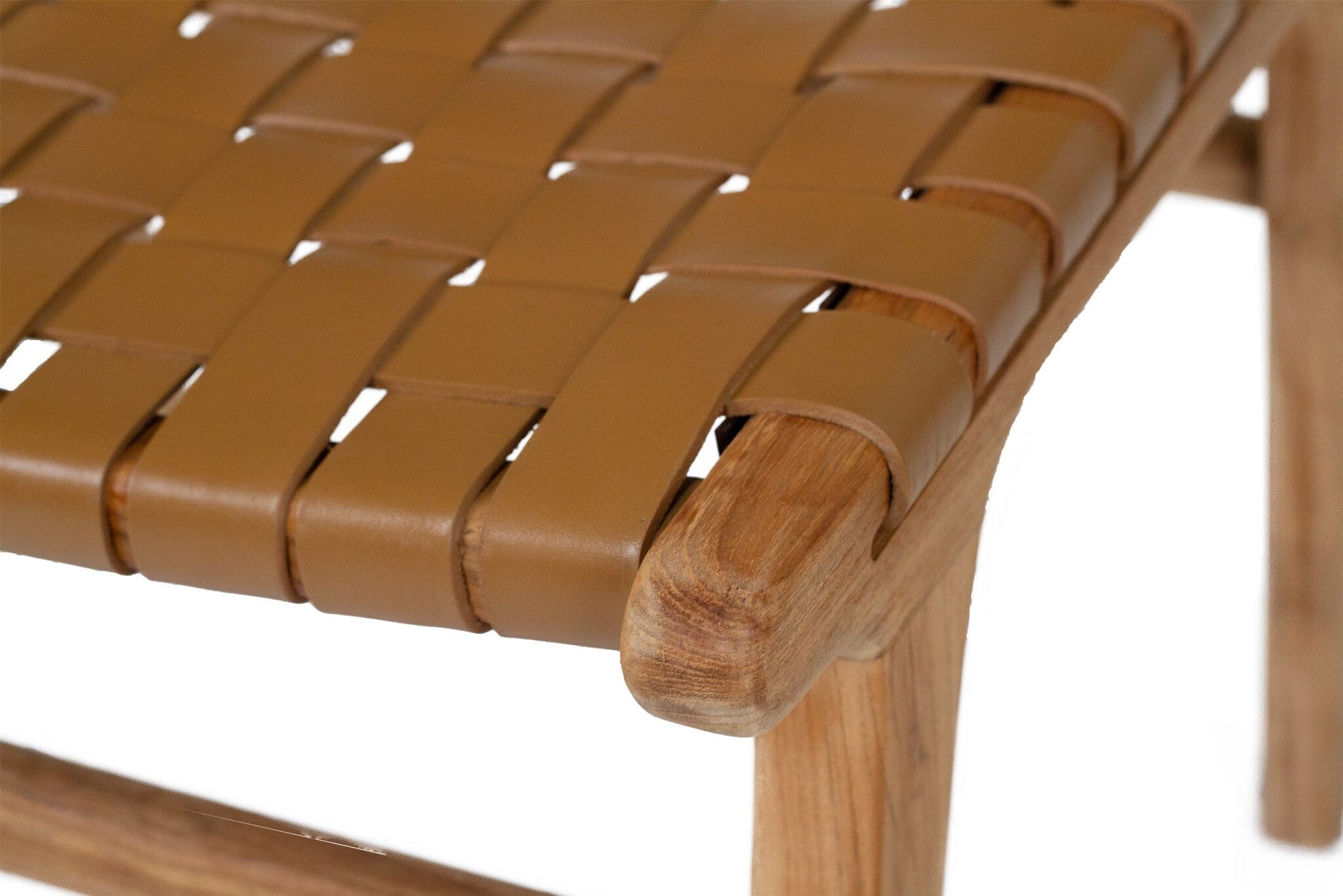 Otis Dining Chair Woven Leather & Teak - Tan Sun Republic 