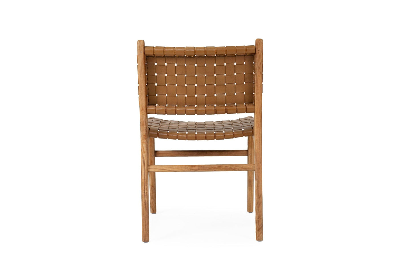 Otis Dining Chair Woven Leather & Teak - Tan Sun Republic 