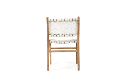 Otis Dining Chair Woven Leather & Teak - White Sun Republic 
