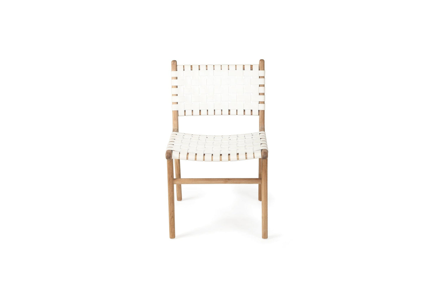 Otis Dining Chair Woven Leather & Teak - White Sun Republic 