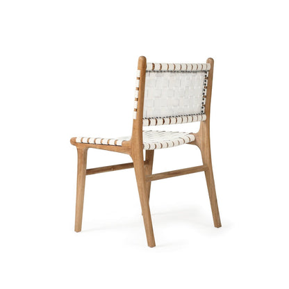 Otis Dining Chair Woven Leather & Teak - White Sun Republic 