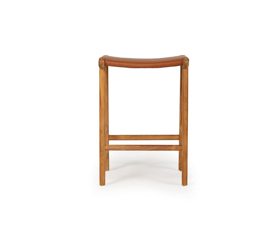 Otis Leather Saddle Stool - Tan Sun Republic 