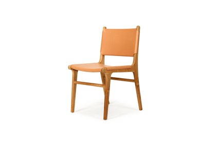 Otis leather & Teak Dining Chair - Nude (Natural) Sun Republic 