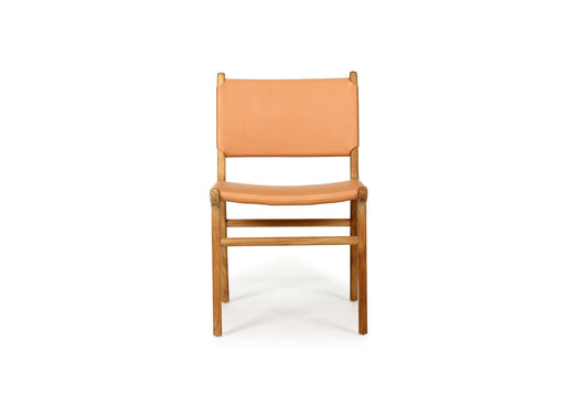 Otis leather & Teak Dining Chair - Nude (Natural) Sun Republic 