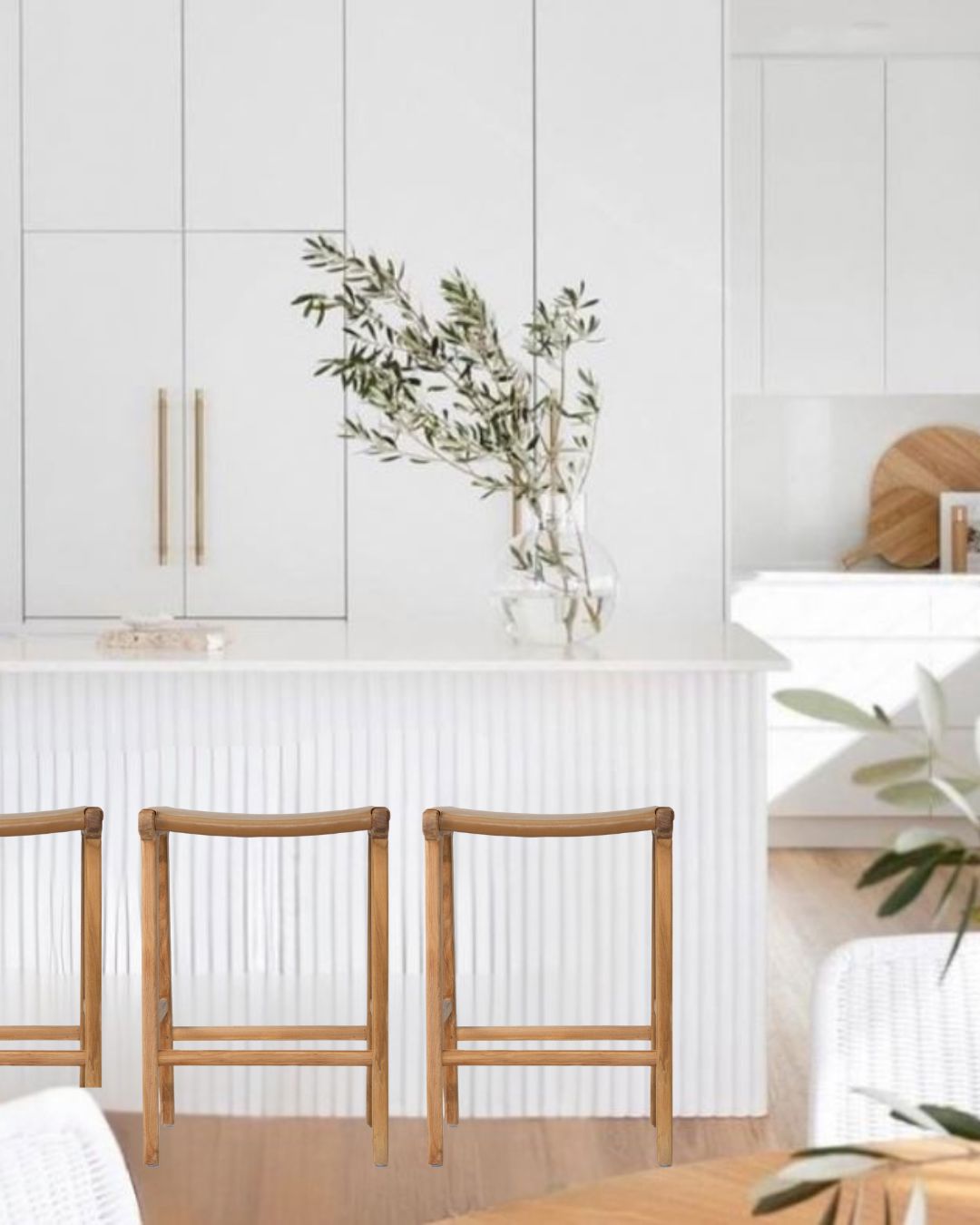 Otis Leather & Teak Saddle Counter Stool - Tan Sun Republic 