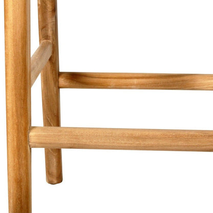 Otis Leather & Teak Saddle Counter Stool - White Sun Republic 