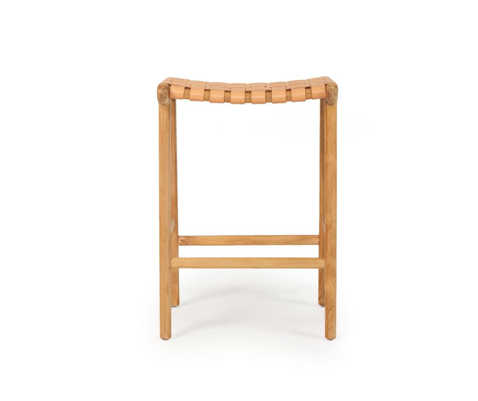 Otis Woven Leather Saddle Stool - Nude Sun Republic 