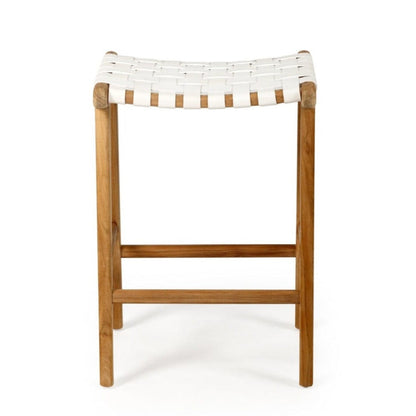 Otis Woven Leather Saddle Stool - White Sun Republic 