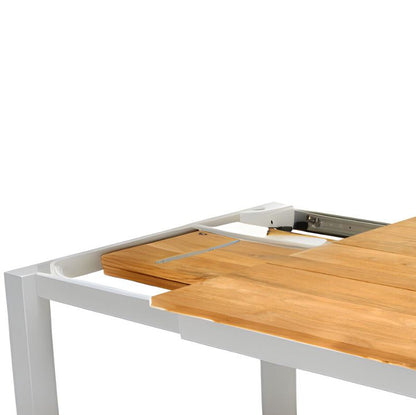 Outdoor Teak Extension Dining Table - White 