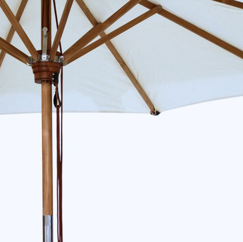 Kirra Outdoor Umbrella With Base - White & Teak Sun Republic 