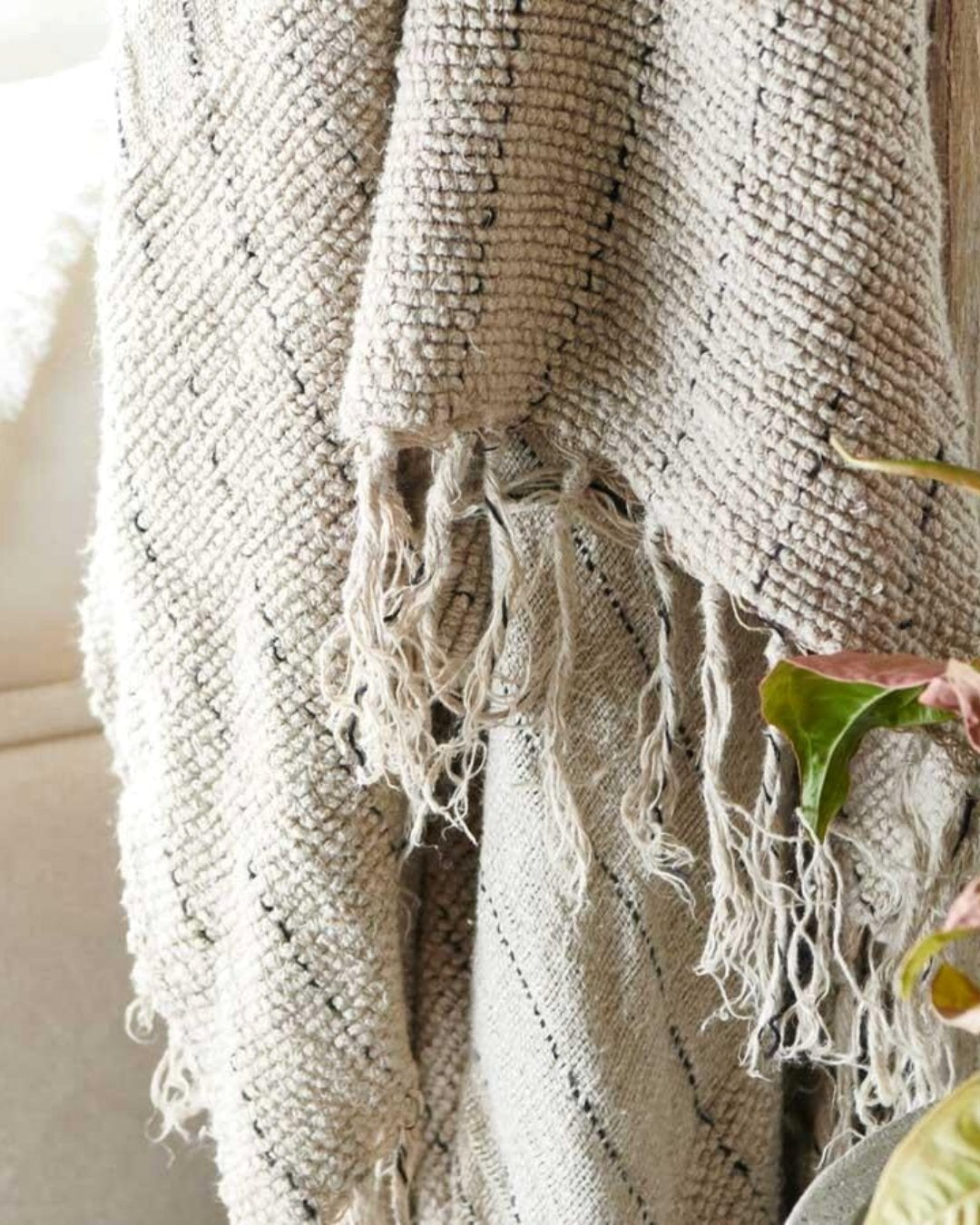 Oversized Hand Loomed Linen/Cotton Throw - Mayla Sun Republic 