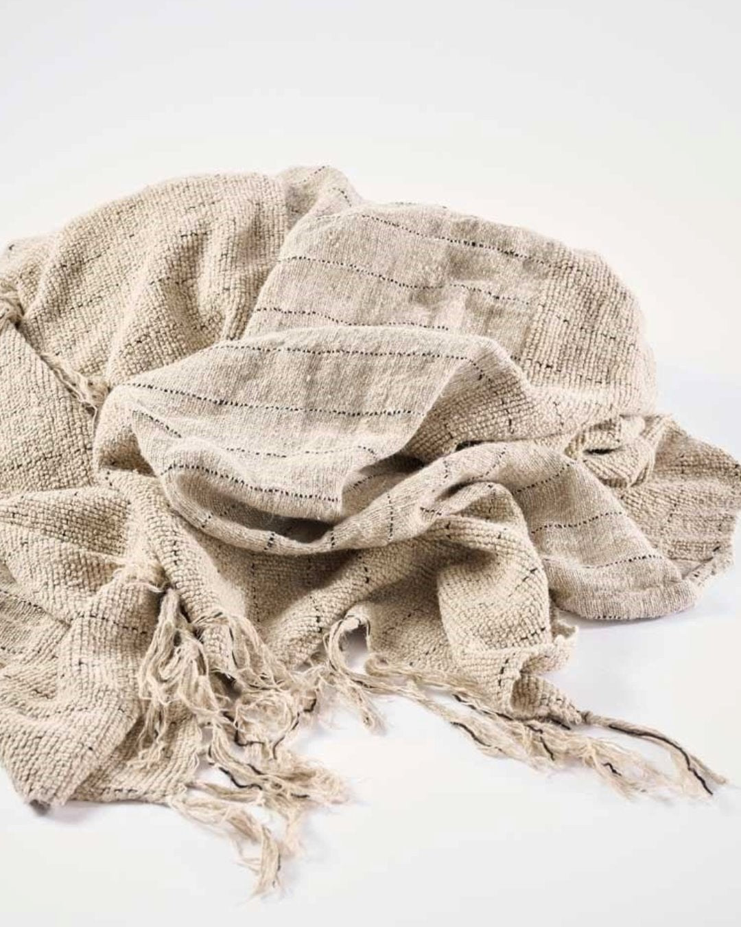 Oversized Hand Loomed Linen/Cotton Throw - Mayla Sun Republic 