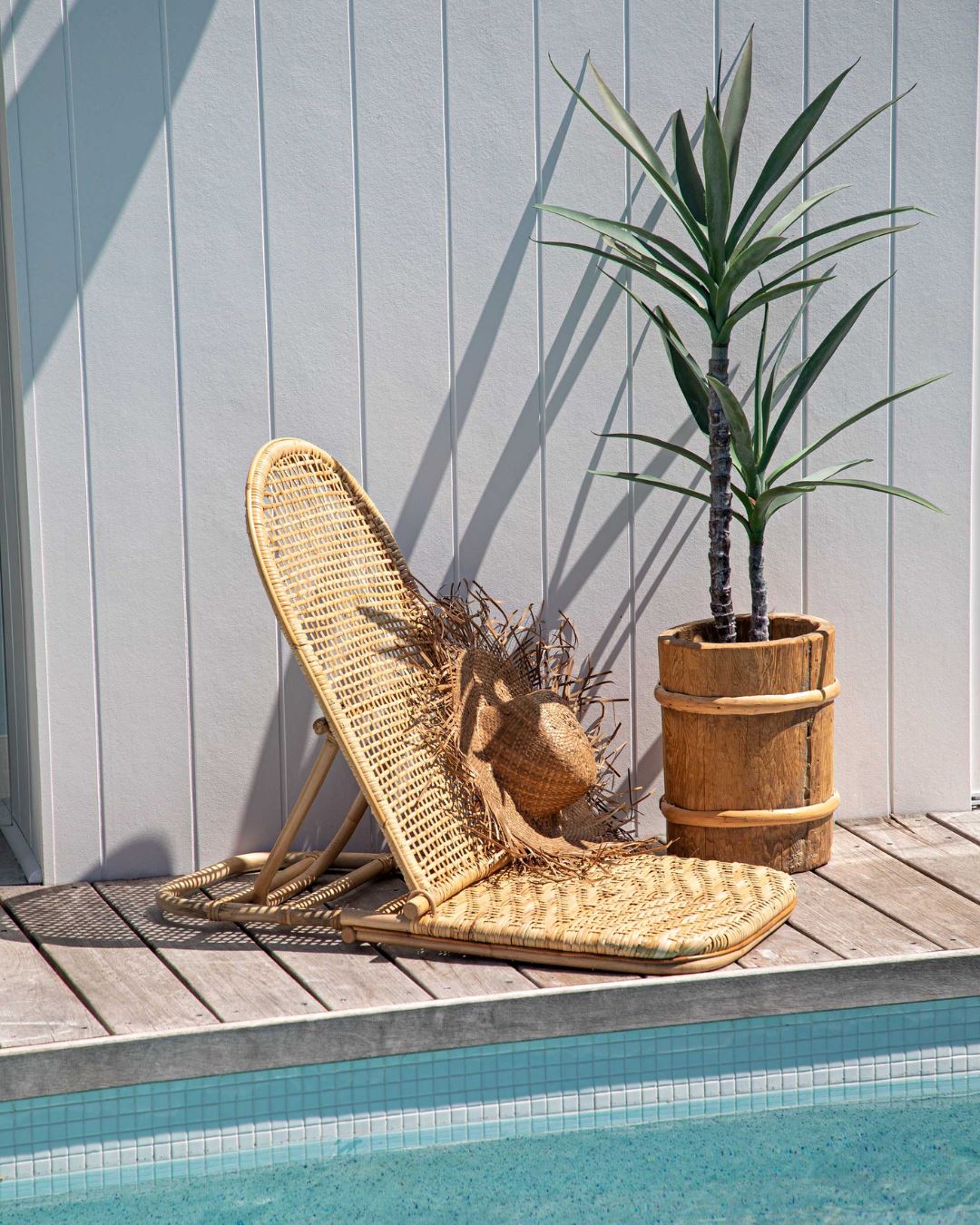 Palm Beach Rattan Foldable Beach Chair Sun Republic 