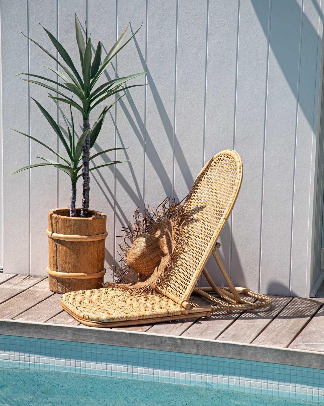 Palm Beach Rattan Foldable Beach Chair Sun Republic 