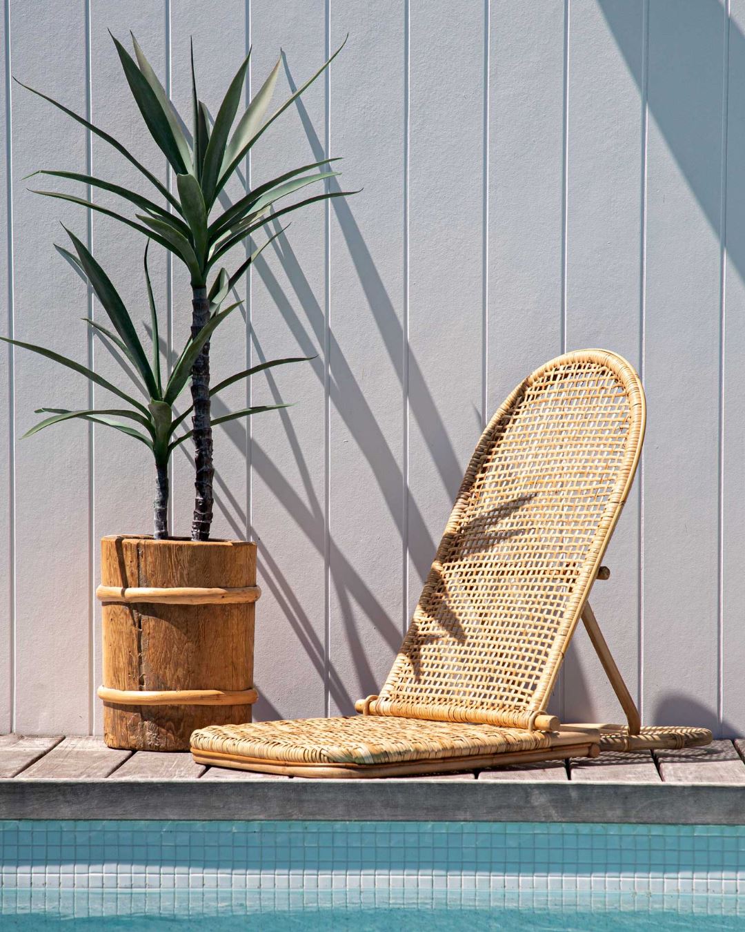 Palm Beach Rattan Foldable Beach Chair Sun Republic 