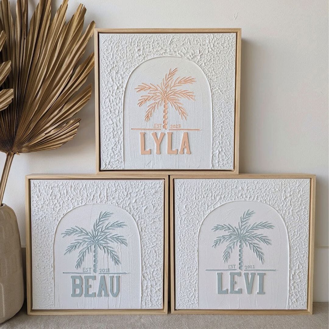 Personalised Textured Plaster Art – Palm Paradise Beyond The Palms 