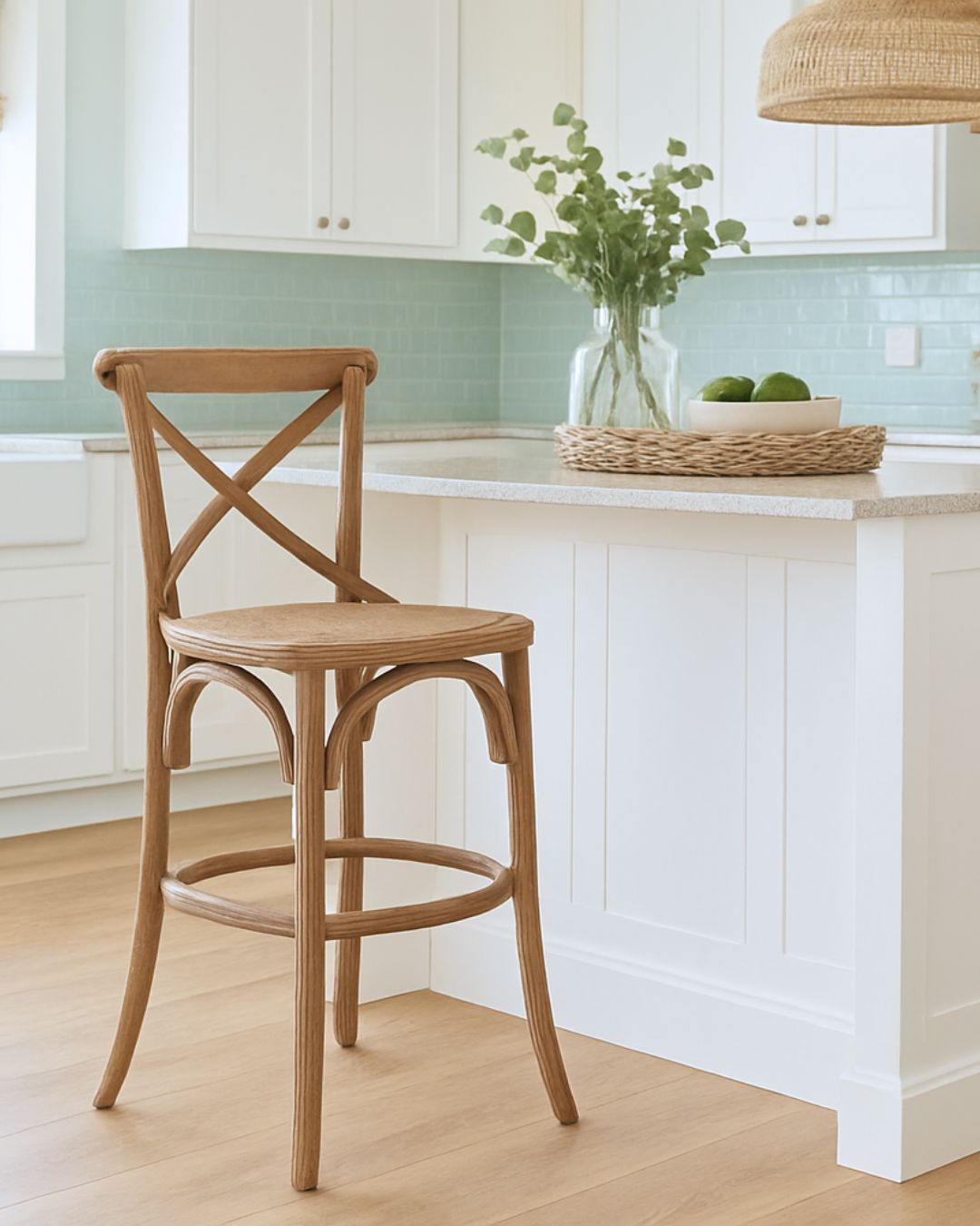 Provincial Cross Back Counter Stool – Natural Oak Sun Republic 