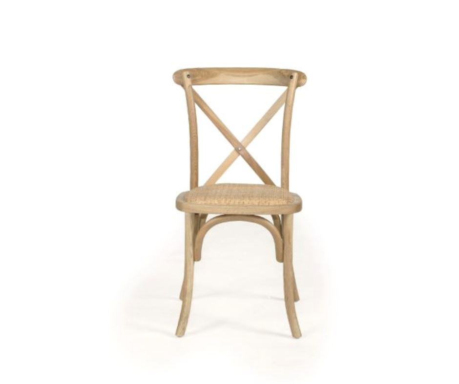 Provincial Cross Back Dining Chair - Oak Sun Republic 