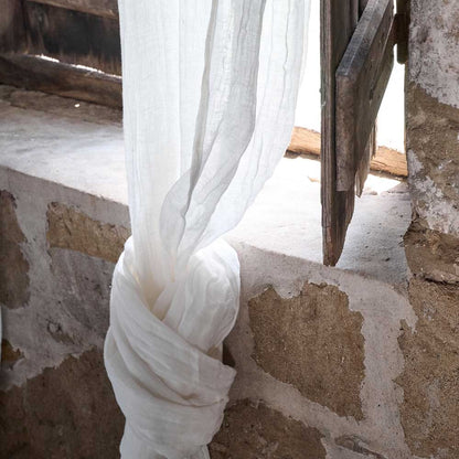 Sheer Organic Linen Curtain White Sun Republic 