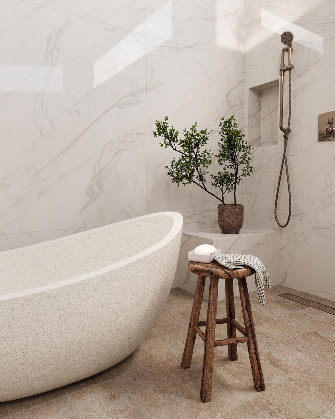 Ray 1700mm Freestanding Stone Composite Bath Madu Living 