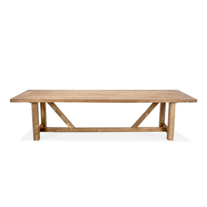 Wooden dining table on a white background