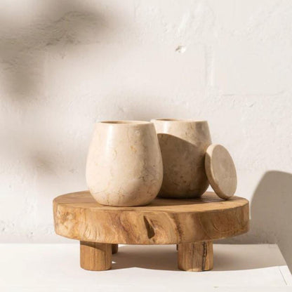 Round Footed Teak Tray - Eka Sun Republic 