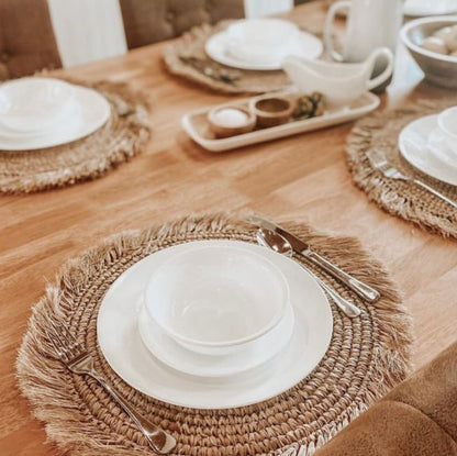 Round Natural Raffia Placemat - Centrepiece Sun Republic 