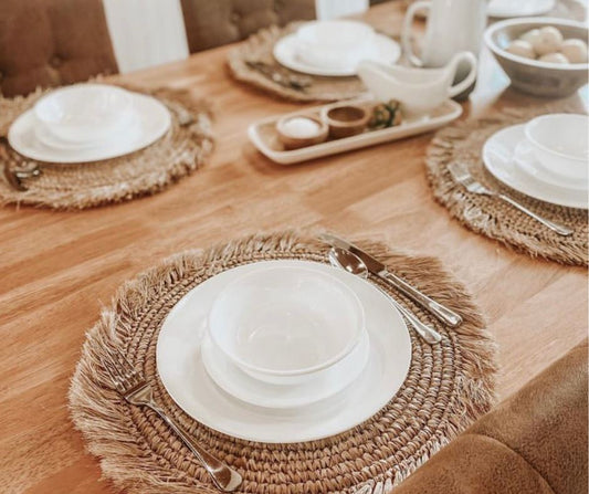 Round Natural Raffia Placemat - Centrepiece Sun Republic 