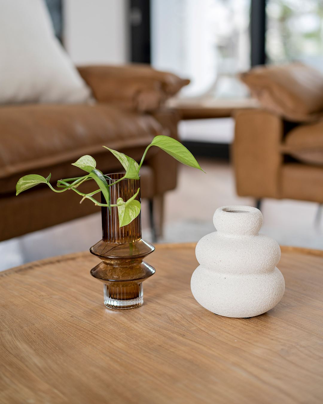 Round Natural Teak Coffee Table - Moana Sun Republic 