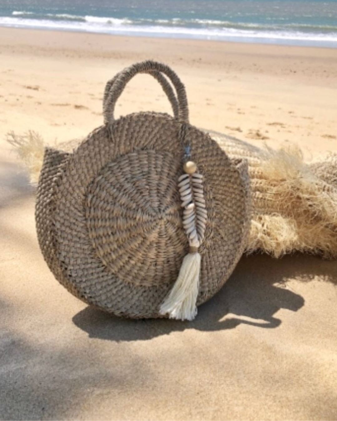 Round Woven Seagrass Bag - Ophelia Sun Republic 