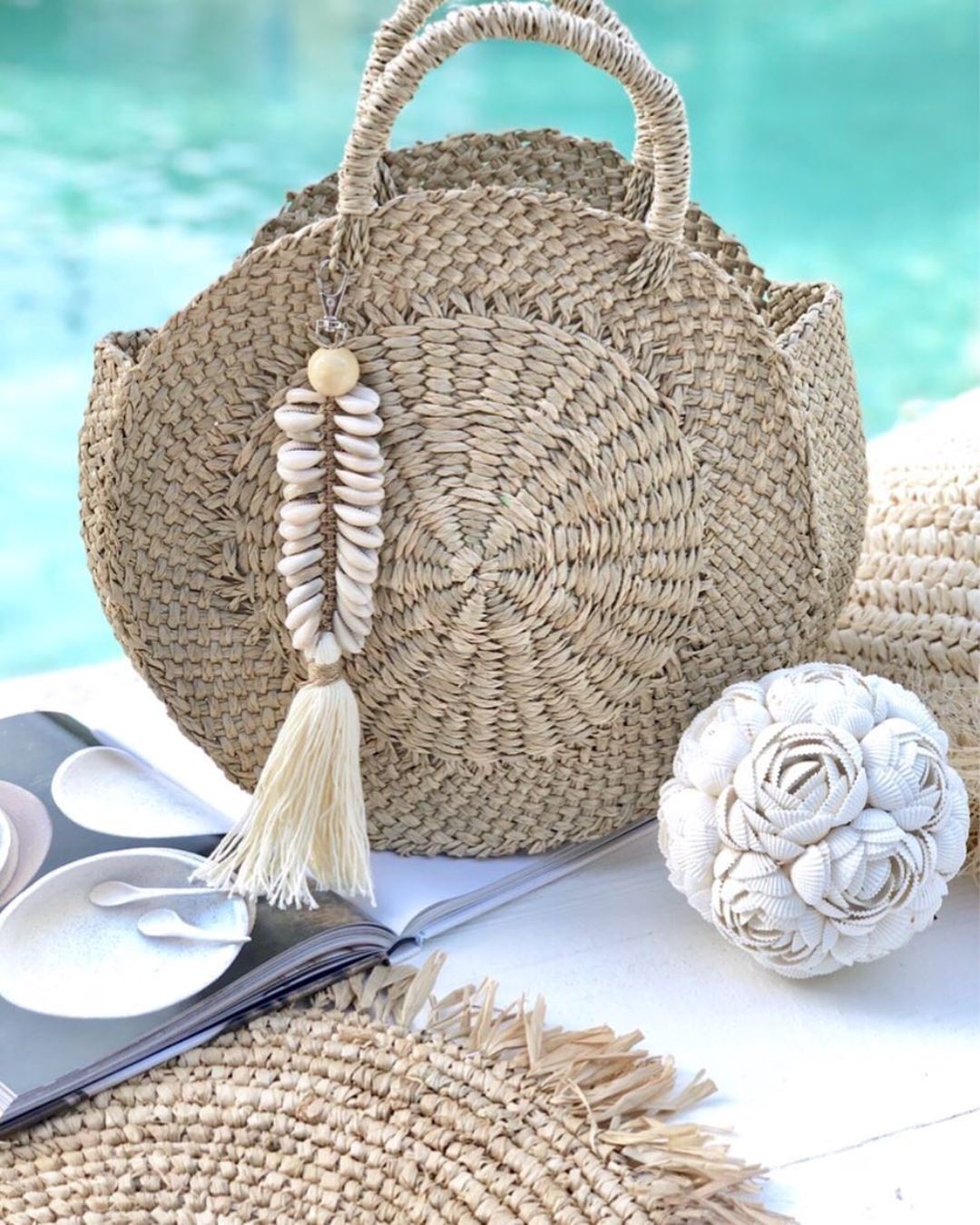 Round Woven Seagrass Bag - Ophelia Sun Republic 